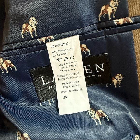 Ralph Lauren Men Classic Fit Ultraflex Corduroy English Bulldog Sport Coat 46R - Picture 8 of 11